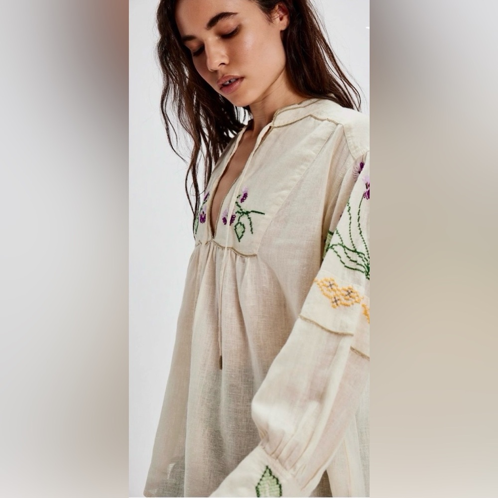 FREE PEOPLE We the Free Flower Party Tunic Small - Picture 2 of 9